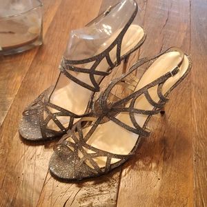 Kate Spade Metallic Strappy Sandal; sz 9B